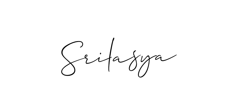 Make a beautiful signature design for name Srilasya. With this signature (Allison_Script) style, you can create a handwritten signature for free. Srilasya signature style 2 images and pictures png