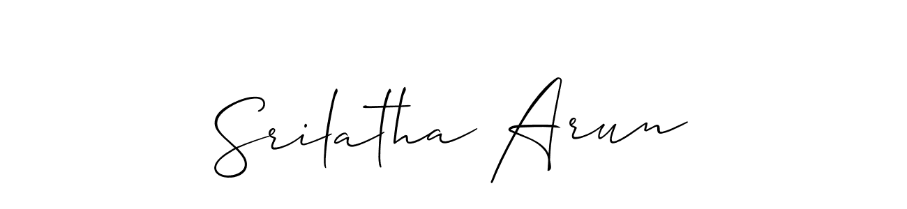 See photos of Srilatha Arun official signature by Spectra . Check more albums & portfolios. Read reviews & check more about Allison_Script font. Srilatha Arun signature style 2 images and pictures png