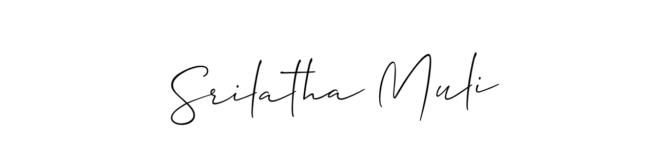How to make Srilatha Muli signature? Allison_Script is a professional autograph style. Create handwritten signature for Srilatha Muli name. Srilatha Muli signature style 2 images and pictures png