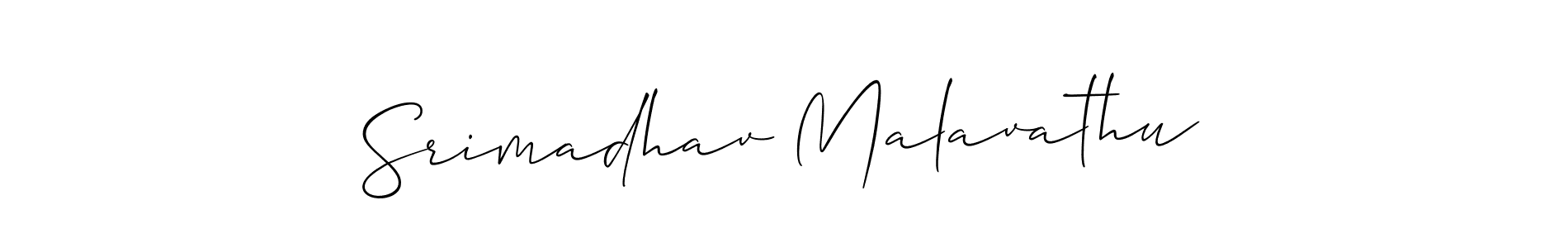 Similarly Allison_Script is the best handwritten signature design. Signature creator online .You can use it as an online autograph creator for name Srimadhav Malavathu. Srimadhav Malavathu signature style 2 images and pictures png