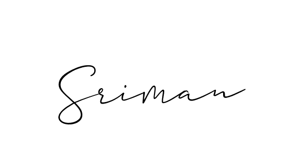 Also You can easily find your signature by using the search form. We will create Sriman name handwritten signature images for you free of cost using Allison_Script sign style. Sriman signature style 2 images and pictures png