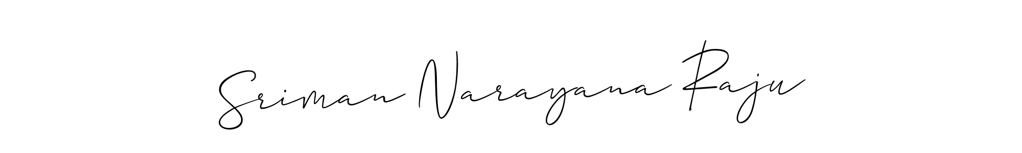 Use a signature maker to create a handwritten signature online. With this signature software, you can design (Allison_Script) your own signature for name Sriman Narayana Raju. Sriman Narayana Raju signature style 2 images and pictures png