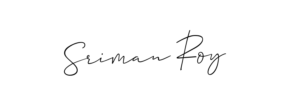 Make a beautiful signature design for name Sriman Roy. With this signature (Allison_Script) style, you can create a handwritten signature for free. Sriman Roy signature style 2 images and pictures png