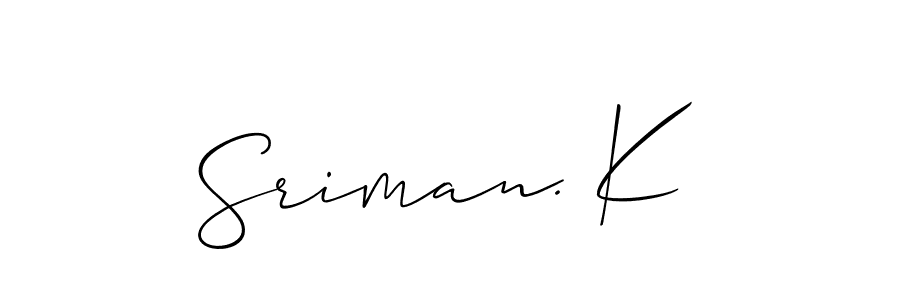You can use this online signature creator to create a handwritten signature for the name Sriman. K. This is the best online autograph maker. Sriman. K signature style 2 images and pictures png