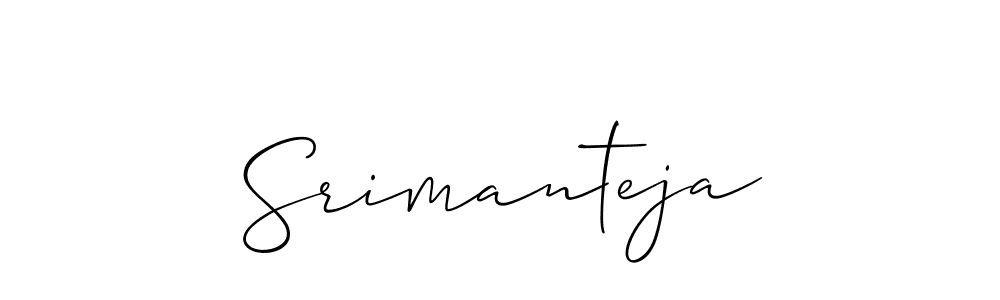 Allison_Script is a professional signature style that is perfect for those who want to add a touch of class to their signature. It is also a great choice for those who want to make their signature more unique. Get Srimanteja name to fancy signature for free. Srimanteja signature style 2 images and pictures png