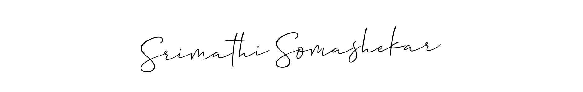 Make a short Srimathi Somashekar signature style. Manage your documents anywhere anytime using Allison_Script. Create and add eSignatures, submit forms, share and send files easily. Srimathi Somashekar signature style 2 images and pictures png