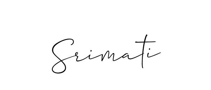 The best way (Allison_Script) to make a short signature is to pick only two or three words in your name. The name Srimati include a total of six letters. For converting this name. Srimati signature style 2 images and pictures png