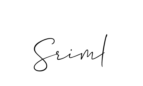 Make a beautiful signature design for name Sriml. With this signature (Allison_Script) style, you can create a handwritten signature for free. Sriml signature style 2 images and pictures png