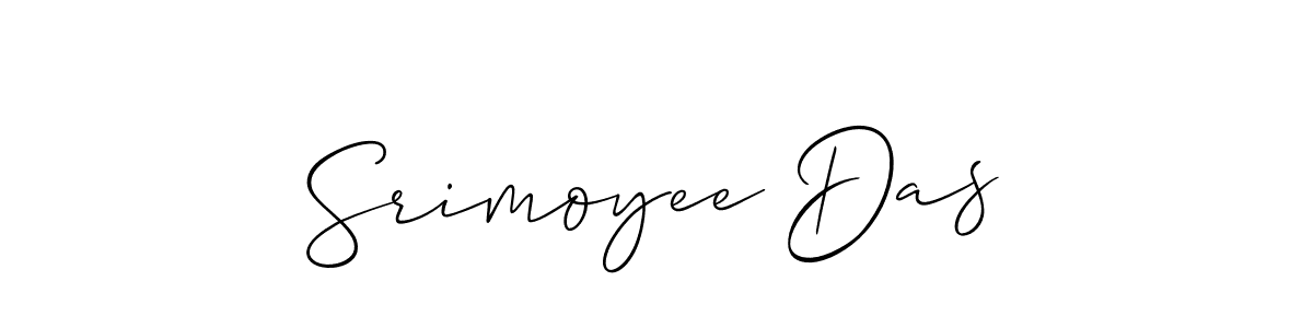 How to make Srimoyee Das name signature. Use Allison_Script style for creating short signs online. This is the latest handwritten sign. Srimoyee Das signature style 2 images and pictures png