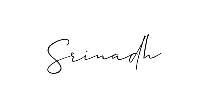 Use a signature maker to create a handwritten signature online. With this signature software, you can design (Allison_Script) your own signature for name Srinadh. Srinadh signature style 2 images and pictures png