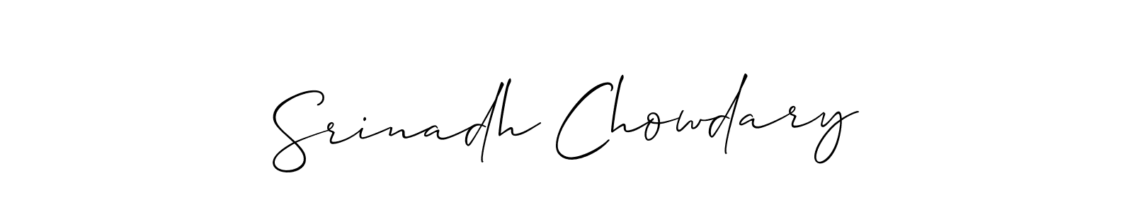 Use a signature maker to create a handwritten signature online. With this signature software, you can design (Allison_Script) your own signature for name Srinadh Chowdary. Srinadh Chowdary signature style 2 images and pictures png