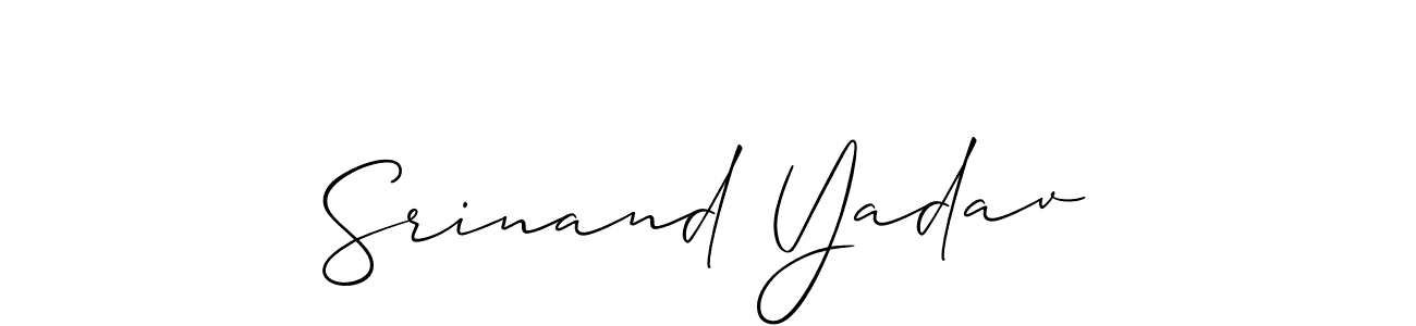 How to make Srinand Yadav signature? Allison_Script is a professional autograph style. Create handwritten signature for Srinand Yadav name. Srinand Yadav signature style 2 images and pictures png