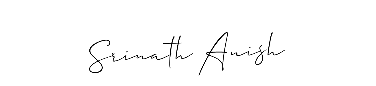 How to make Srinath Anish name signature. Use Allison_Script style for creating short signs online. This is the latest handwritten sign. Srinath Anish signature style 2 images and pictures png