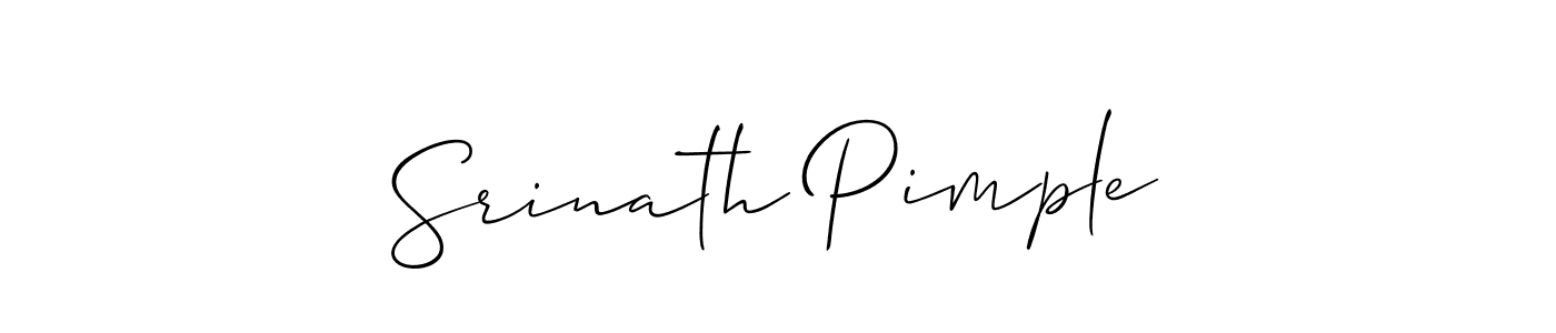 Create a beautiful signature design for name Srinath Pimple. With this signature (Allison_Script) fonts, you can make a handwritten signature for free. Srinath Pimple signature style 2 images and pictures png