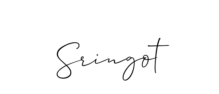 Make a short Sringot signature style. Manage your documents anywhere anytime using Allison_Script. Create and add eSignatures, submit forms, share and send files easily. Sringot signature style 2 images and pictures png