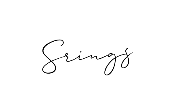 The best way (Allison_Script) to make a short signature is to pick only two or three words in your name. The name Srings include a total of six letters. For converting this name. Srings signature style 2 images and pictures png