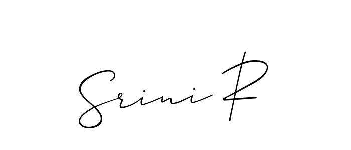 Srini R stylish signature style. Best Handwritten Sign (Allison_Script) for my name. Handwritten Signature Collection Ideas for my name Srini R. Srini R signature style 2 images and pictures png