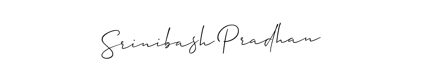 How to make Srinibash Pradhan signature? Allison_Script is a professional autograph style. Create handwritten signature for Srinibash Pradhan name. Srinibash Pradhan signature style 2 images and pictures png