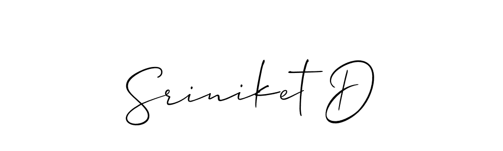 Design your own signature with our free online signature maker. With this signature software, you can create a handwritten (Allison_Script) signature for name Sriniket D. Sriniket D signature style 2 images and pictures png