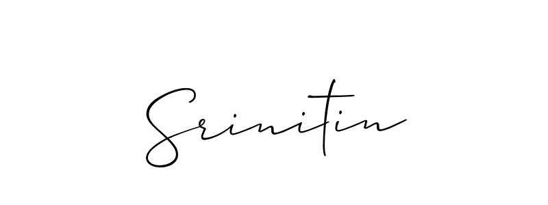 Allison_Script is a professional signature style that is perfect for those who want to add a touch of class to their signature. It is also a great choice for those who want to make their signature more unique. Get Srinitin name to fancy signature for free. Srinitin signature style 2 images and pictures png
