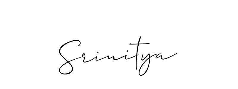 How to make Srinitya name signature. Use Allison_Script style for creating short signs online. This is the latest handwritten sign. Srinitya signature style 2 images and pictures png