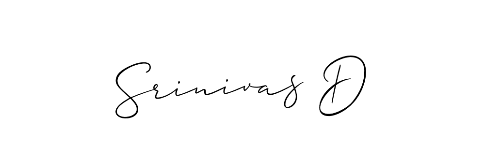 Make a beautiful signature design for name Srinivas D. With this signature (Allison_Script) style, you can create a handwritten signature for free. Srinivas D signature style 2 images and pictures png