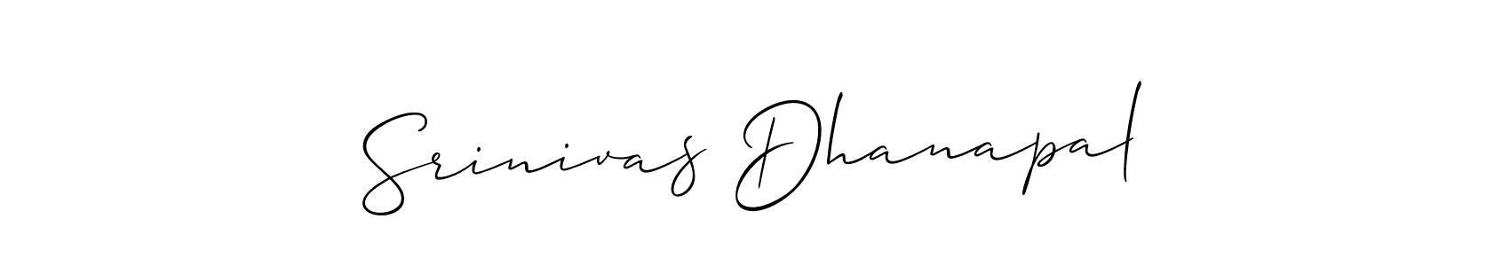 Similarly Allison_Script is the best handwritten signature design. Signature creator online .You can use it as an online autograph creator for name Srinivas Dhanapal. Srinivas Dhanapal signature style 2 images and pictures png