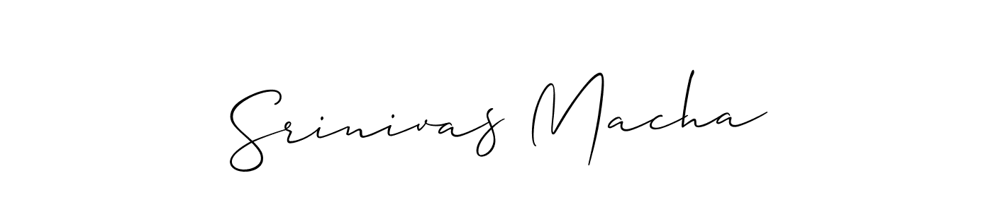 Use a signature maker to create a handwritten signature online. With this signature software, you can design (Allison_Script) your own signature for name Srinivas Macha. Srinivas Macha signature style 2 images and pictures png