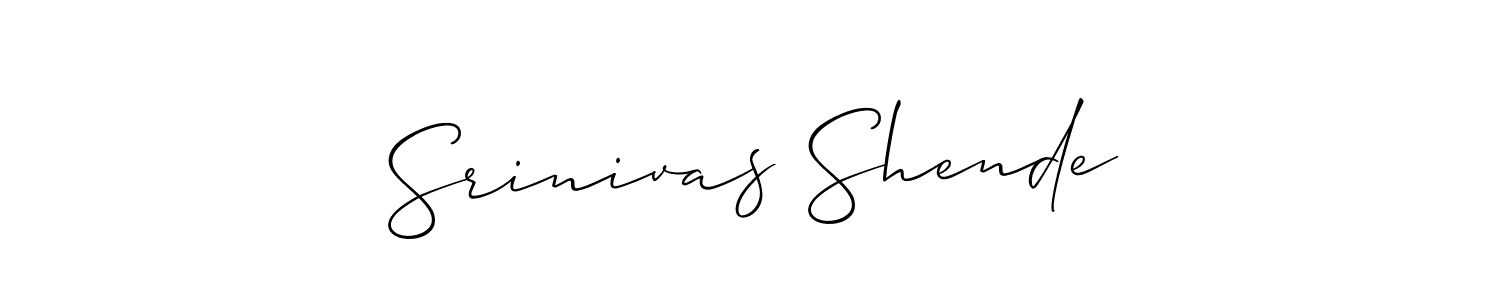 The best way (Allison_Script) to make a short signature is to pick only two or three words in your name. The name Srinivas Shende include a total of six letters. For converting this name. Srinivas Shende signature style 2 images and pictures png