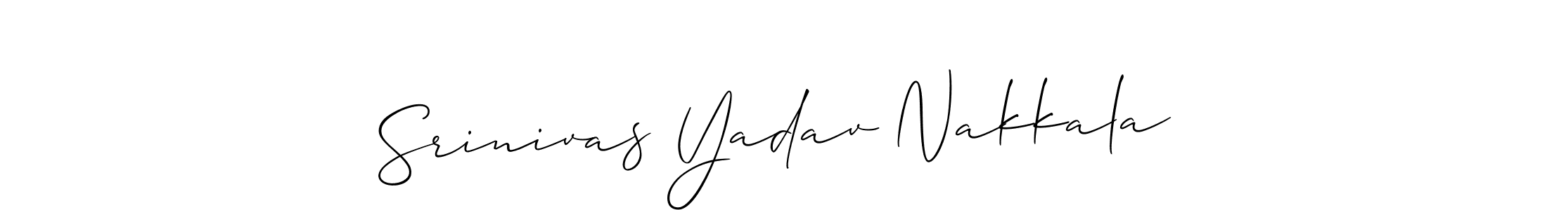 Allison_Script is a professional signature style that is perfect for those who want to add a touch of class to their signature. It is also a great choice for those who want to make their signature more unique. Get Srinivas Yadav Nakkala name to fancy signature for free. Srinivas Yadav Nakkala signature style 2 images and pictures png