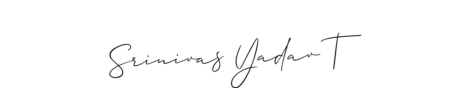 Use a signature maker to create a handwritten signature online. With this signature software, you can design (Allison_Script) your own signature for name Srinivas Yadav T. Srinivas Yadav T signature style 2 images and pictures png