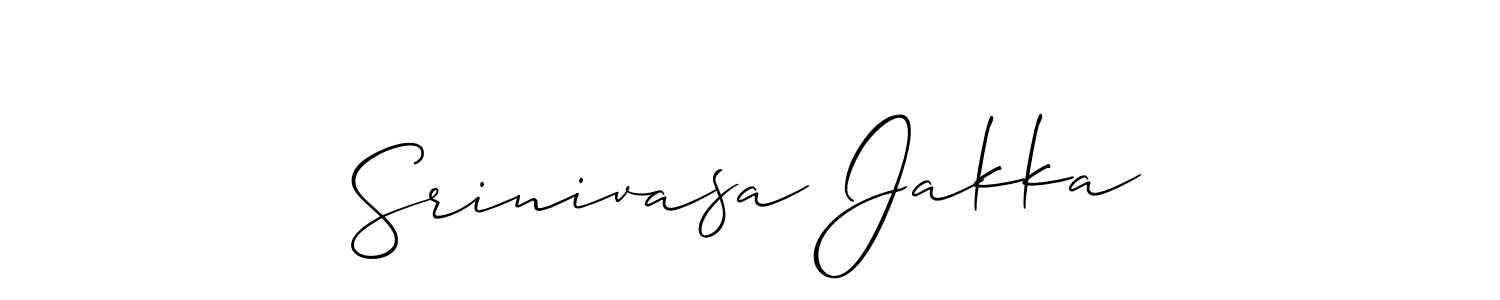 The best way (Allison_Script) to make a short signature is to pick only two or three words in your name. The name Srinivasa Jakka include a total of six letters. For converting this name. Srinivasa Jakka signature style 2 images and pictures png