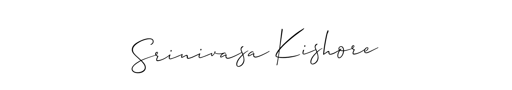 if you are searching for the best signature style for your name Srinivasa Kishore. so please give up your signature search. here we have designed multiple signature styles  using Allison_Script. Srinivasa Kishore signature style 2 images and pictures png