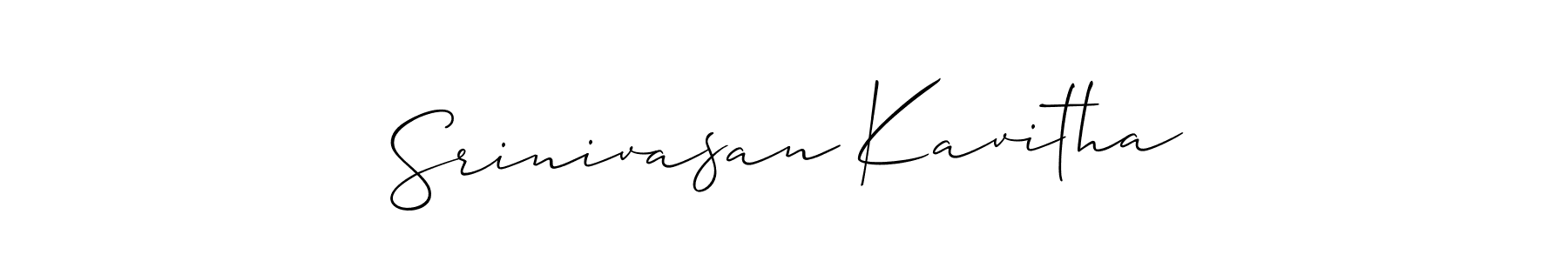 This is the best signature style for the Srinivasan Kavitha name. Also you like these signature font (Allison_Script). Mix name signature. Srinivasan Kavitha signature style 2 images and pictures png