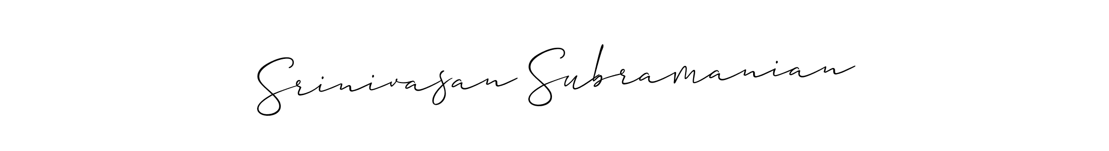 Design your own signature with our free online signature maker. With this signature software, you can create a handwritten (Allison_Script) signature for name Srinivasan Subramanian. Srinivasan Subramanian signature style 2 images and pictures png