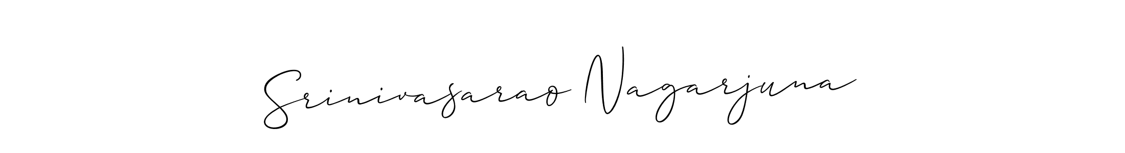 Also we have Srinivasarao Nagarjuna name is the best signature style. Create professional handwritten signature collection using Allison_Script autograph style. Srinivasarao Nagarjuna signature style 2 images and pictures png