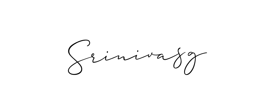 Make a beautiful signature design for name Srinivasg. With this signature (Allison_Script) style, you can create a handwritten signature for free. Srinivasg signature style 2 images and pictures png