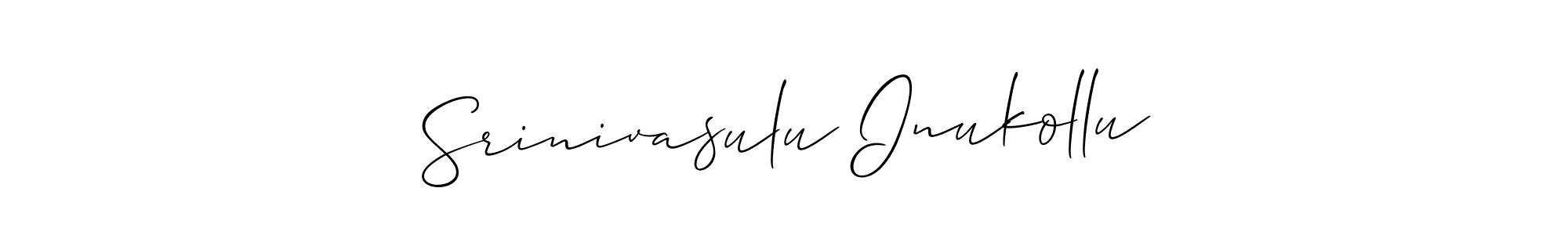 Use a signature maker to create a handwritten signature online. With this signature software, you can design (Allison_Script) your own signature for name Srinivasulu Inukollu. Srinivasulu Inukollu signature style 2 images and pictures png