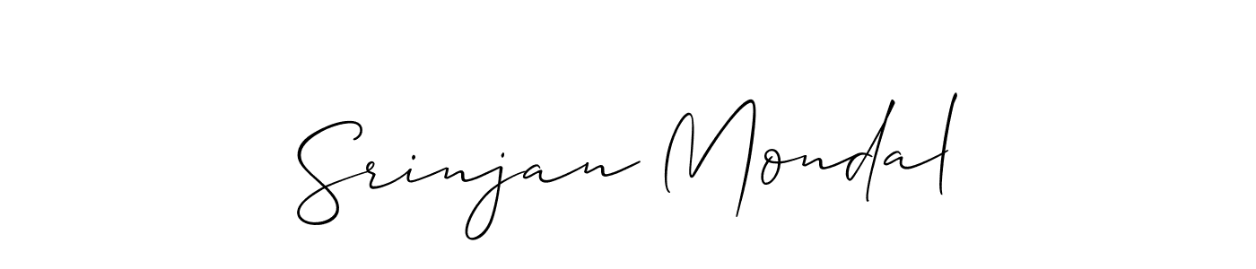 How to make Srinjan Mondal signature? Allison_Script is a professional autograph style. Create handwritten signature for Srinjan Mondal name. Srinjan Mondal signature style 2 images and pictures png