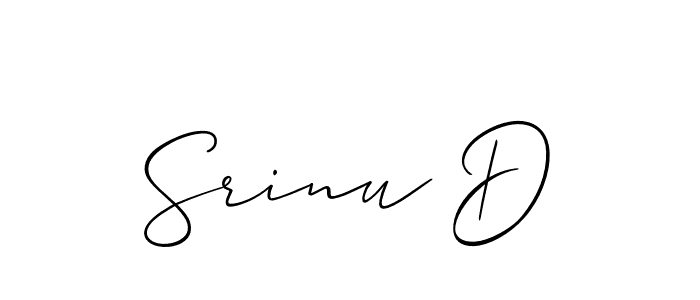 It looks lik you need a new signature style for name Srinu D. Design unique handwritten (Allison_Script) signature with our free signature maker in just a few clicks. Srinu D signature style 2 images and pictures png