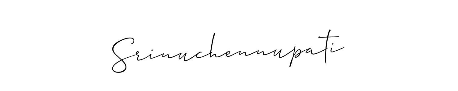 You should practise on your own different ways (Allison_Script) to write your name (Srinuchennupati) in signature. don't let someone else do it for you. Srinuchennupati signature style 2 images and pictures png