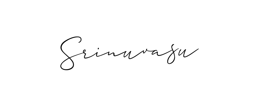 Use a signature maker to create a handwritten signature online. With this signature software, you can design (Allison_Script) your own signature for name Srinuvasu. Srinuvasu signature style 2 images and pictures png