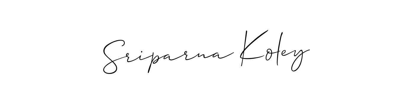 It looks lik you need a new signature style for name Sriparna Koley. Design unique handwritten (Allison_Script) signature with our free signature maker in just a few clicks. Sriparna Koley signature style 2 images and pictures png