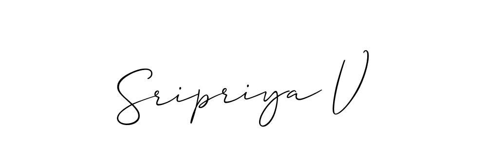 Also we have Sripriya V name is the best signature style. Create professional handwritten signature collection using Allison_Script autograph style. Sripriya V signature style 2 images and pictures png