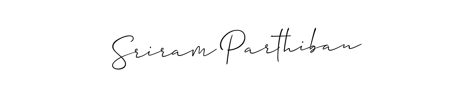 Use a signature maker to create a handwritten signature online. With this signature software, you can design (Allison_Script) your own signature for name Sriram Parthiban. Sriram Parthiban signature style 2 images and pictures png