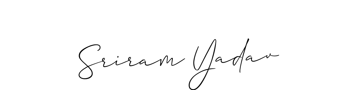 Make a short Sriram Yadav signature style. Manage your documents anywhere anytime using Allison_Script. Create and add eSignatures, submit forms, share and send files easily. Sriram Yadav signature style 2 images and pictures png