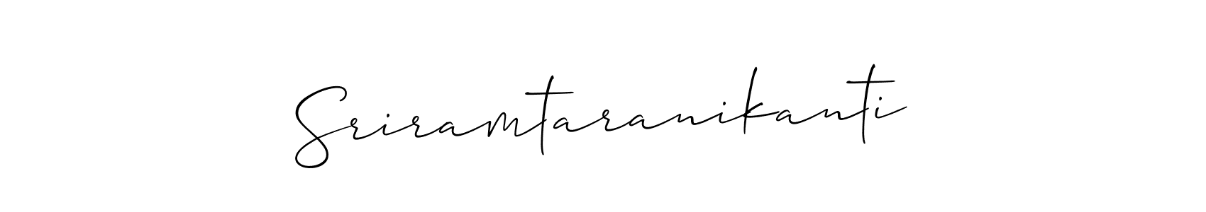 Use a signature maker to create a handwritten signature online. With this signature software, you can design (Allison_Script) your own signature for name Sriramtaranikanti. Sriramtaranikanti signature style 2 images and pictures png