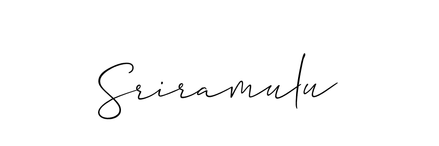 Make a beautiful signature design for name Sriramulu. With this signature (Allison_Script) style, you can create a handwritten signature for free. Sriramulu signature style 2 images and pictures png