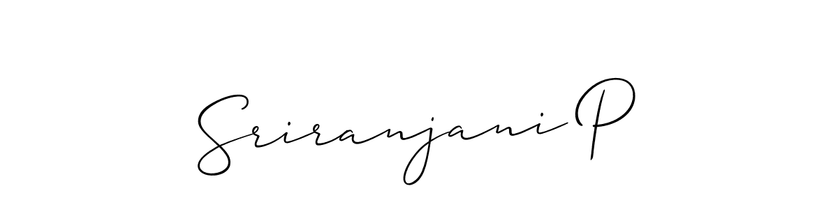 Create a beautiful signature design for name Sriranjani P. With this signature (Allison_Script) fonts, you can make a handwritten signature for free. Sriranjani P signature style 2 images and pictures png
