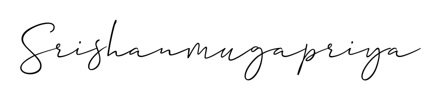 The Allison_Script typeface gives name Srishanmugapriya a refined look. Suitable for certificates, diplomas, and official verification. Srishanmugapriya signature style 2 images and pictures png